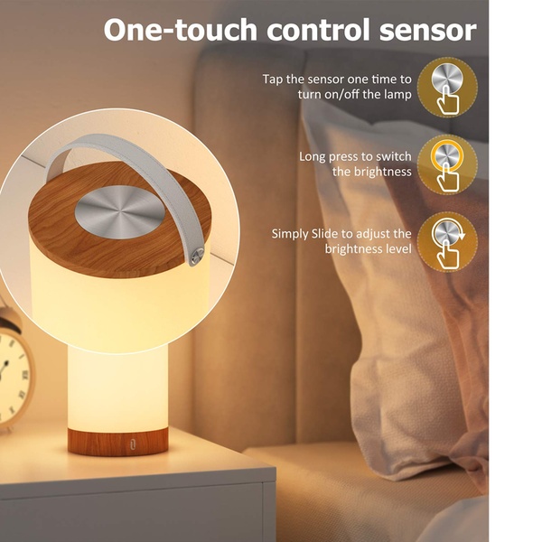 taotronics rechargeable touch sensor bedside lamp