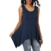 Image 3: Women's Summer Sleeveless Pleated Shirt Casual Tank Tops