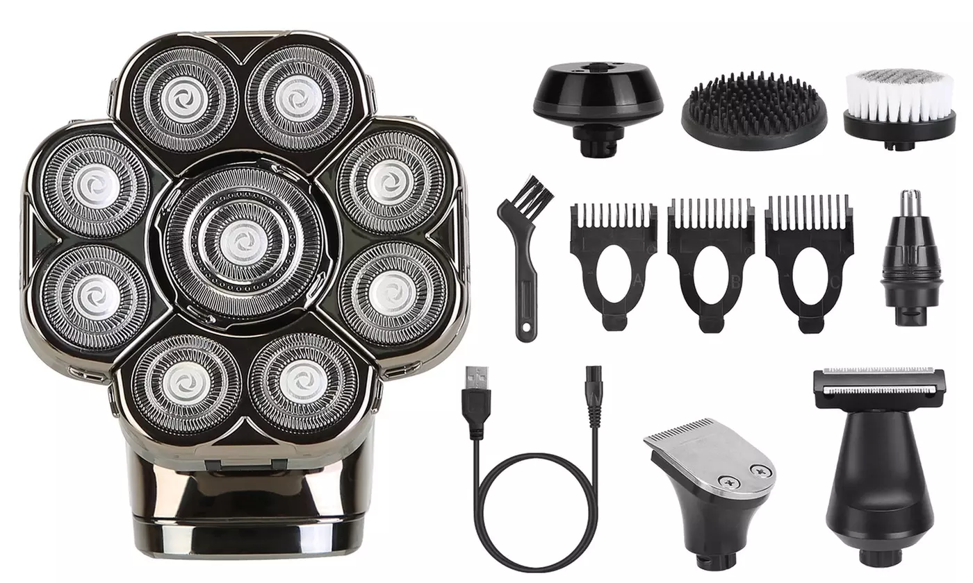 iMounTEK 6-in-1 9D Head Shaver for Men Cordless Wet Dry Razor with LED Display