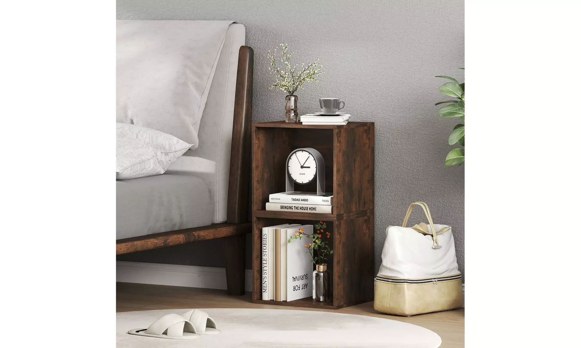 Costway Cube Storage Organizer Stackable Open Book Shelf for Small Space Storage