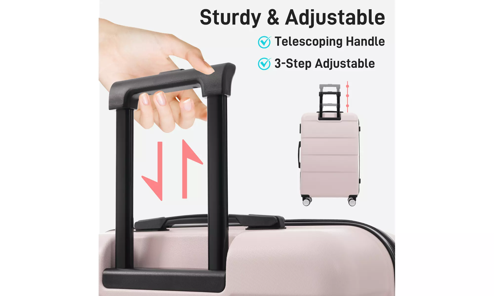 Six-Piece Luggage Set with Expandable Suitcases