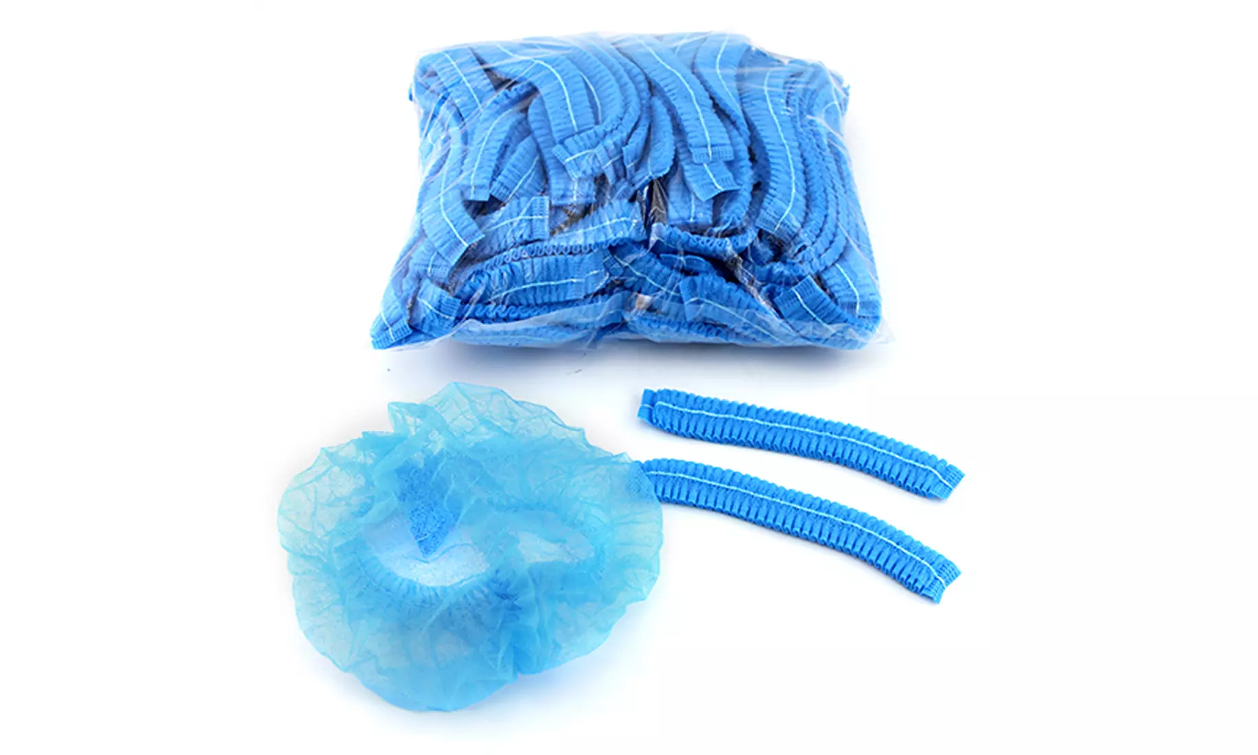 100pcs Disposable Bouffant Hair Net Cap Kitchen Medical Non Woven Head Cover - Second Medium