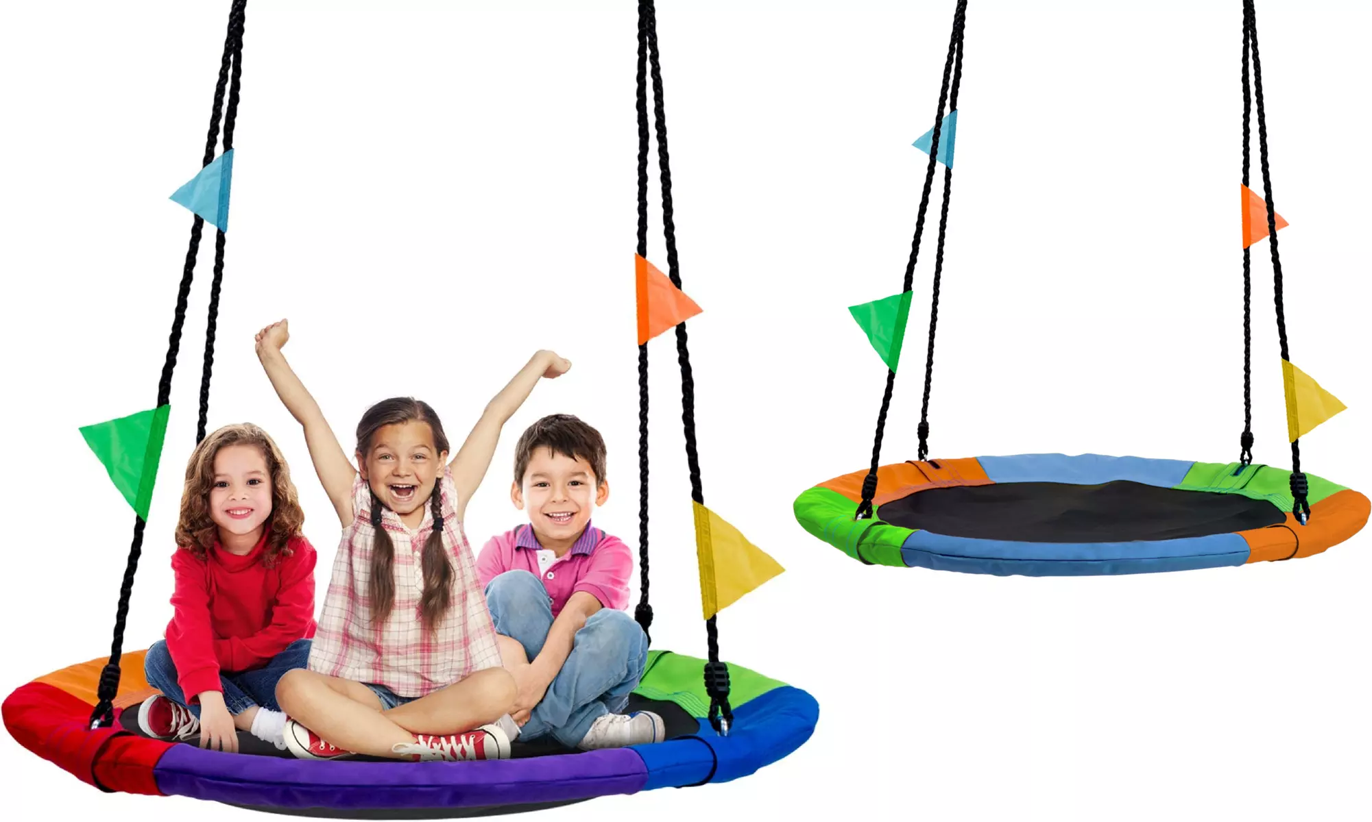 Sorbus Saucer Tree Swing Mat for Kids Outdoor Backyard Playground (24" & 40") - Primary Image