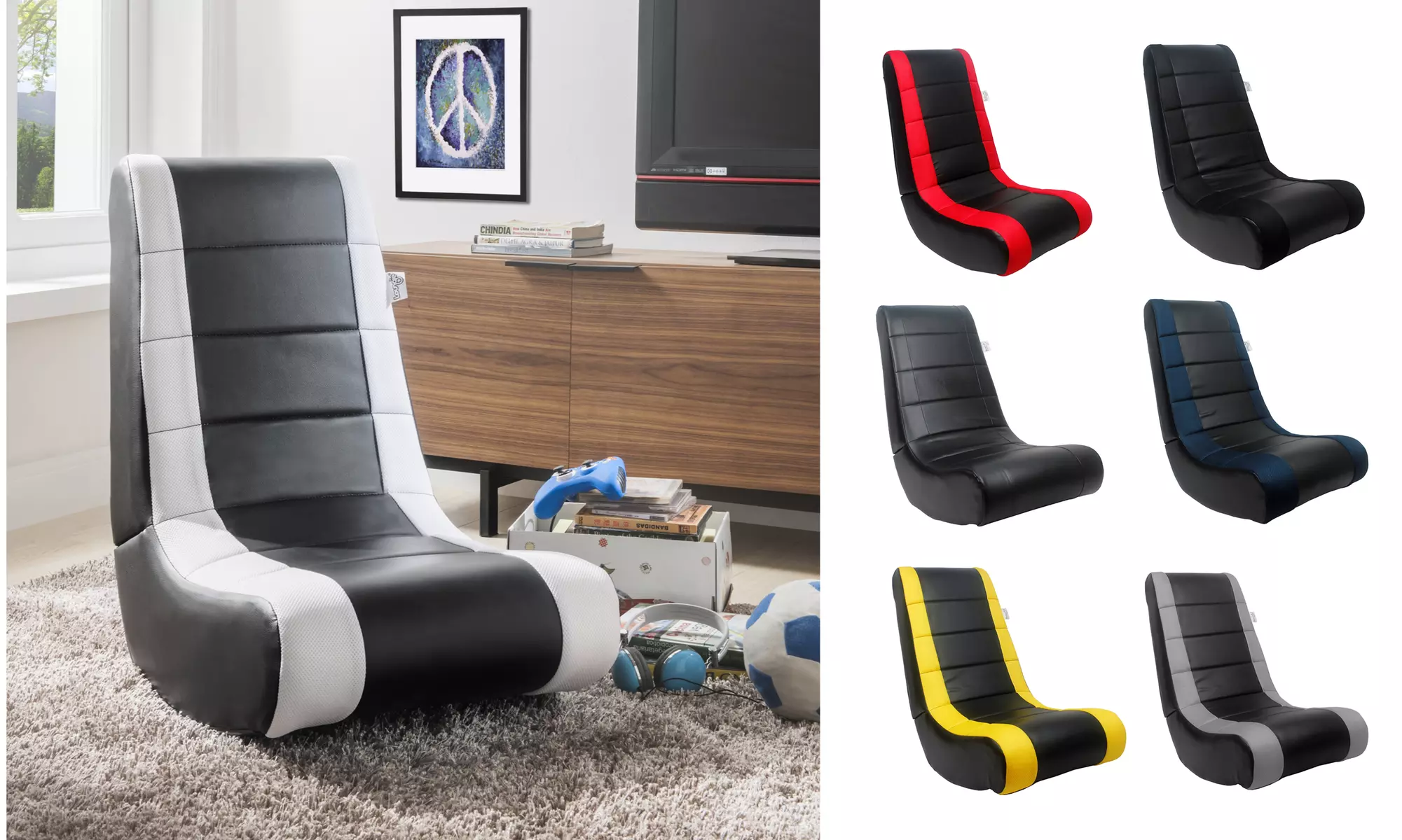 Loungie Rockme Video Gaming Rocker Chair For Kids, Teens, Adults, Boys Or Girls - Primary Image