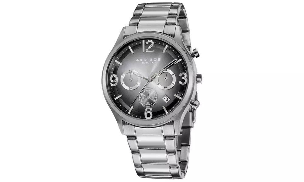Akribos XXIV Men's Chronograph Gradient Dial Bracelet Watch AKGP607BK - Primary Image
