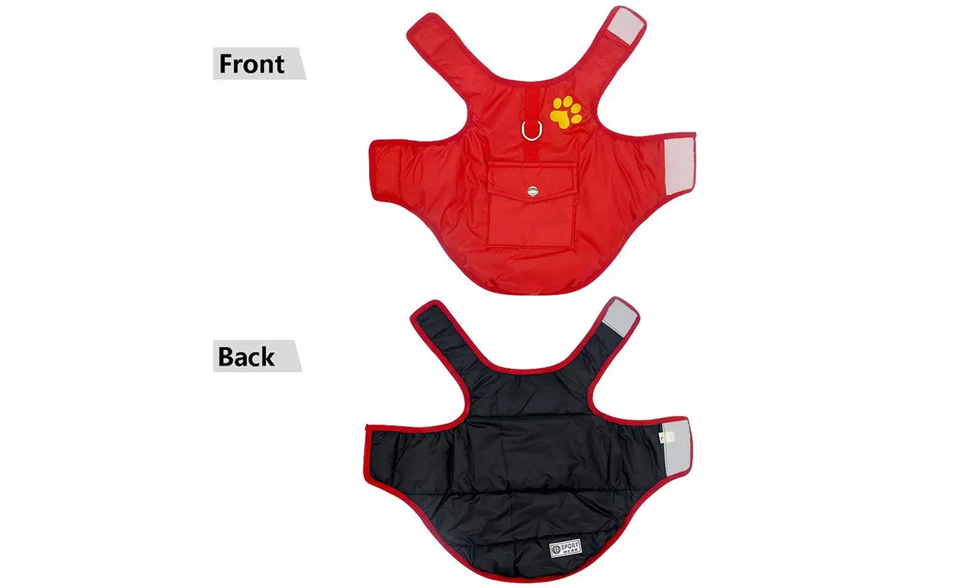 Winter Waterproof Warm Reversible Dog Vest Coats Jackets Outwear