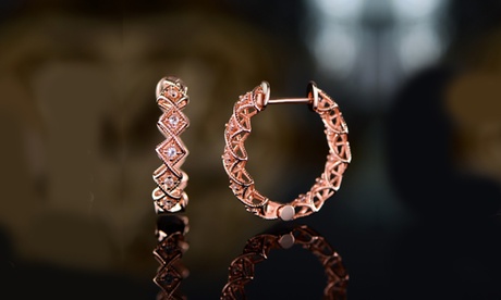 ZIg Zag Rose Gold Plated Earrings Gold Plated Brass