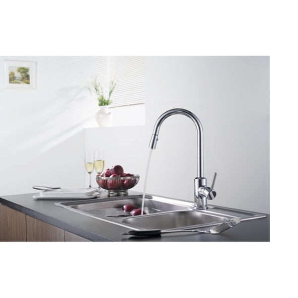Rivuss Brunei Single Lever Solid Brass Pull Down Kitchen Faucet