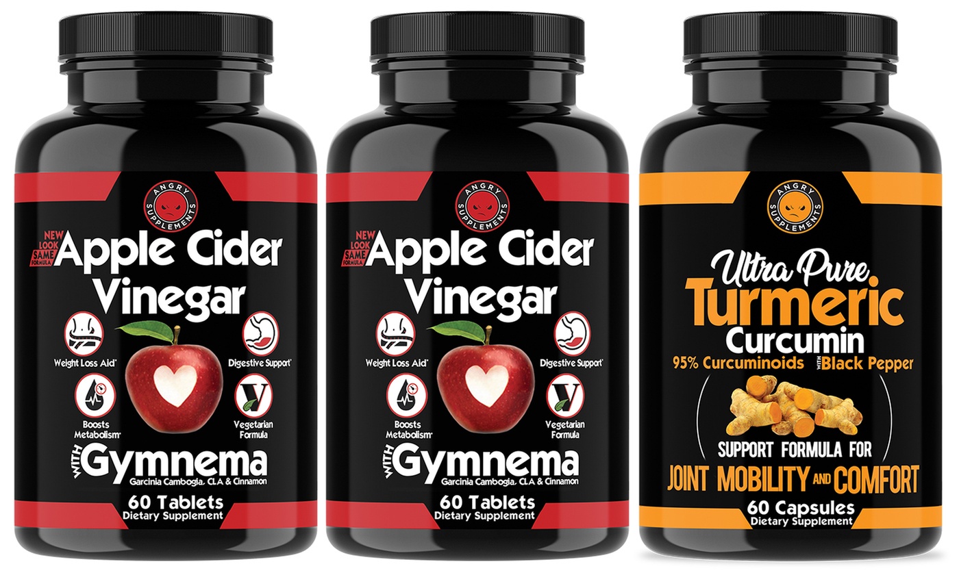 Angry Supplements Apple Cider Vinegar w. Gymnema 2pk w. Turmeric Weight Loss 
