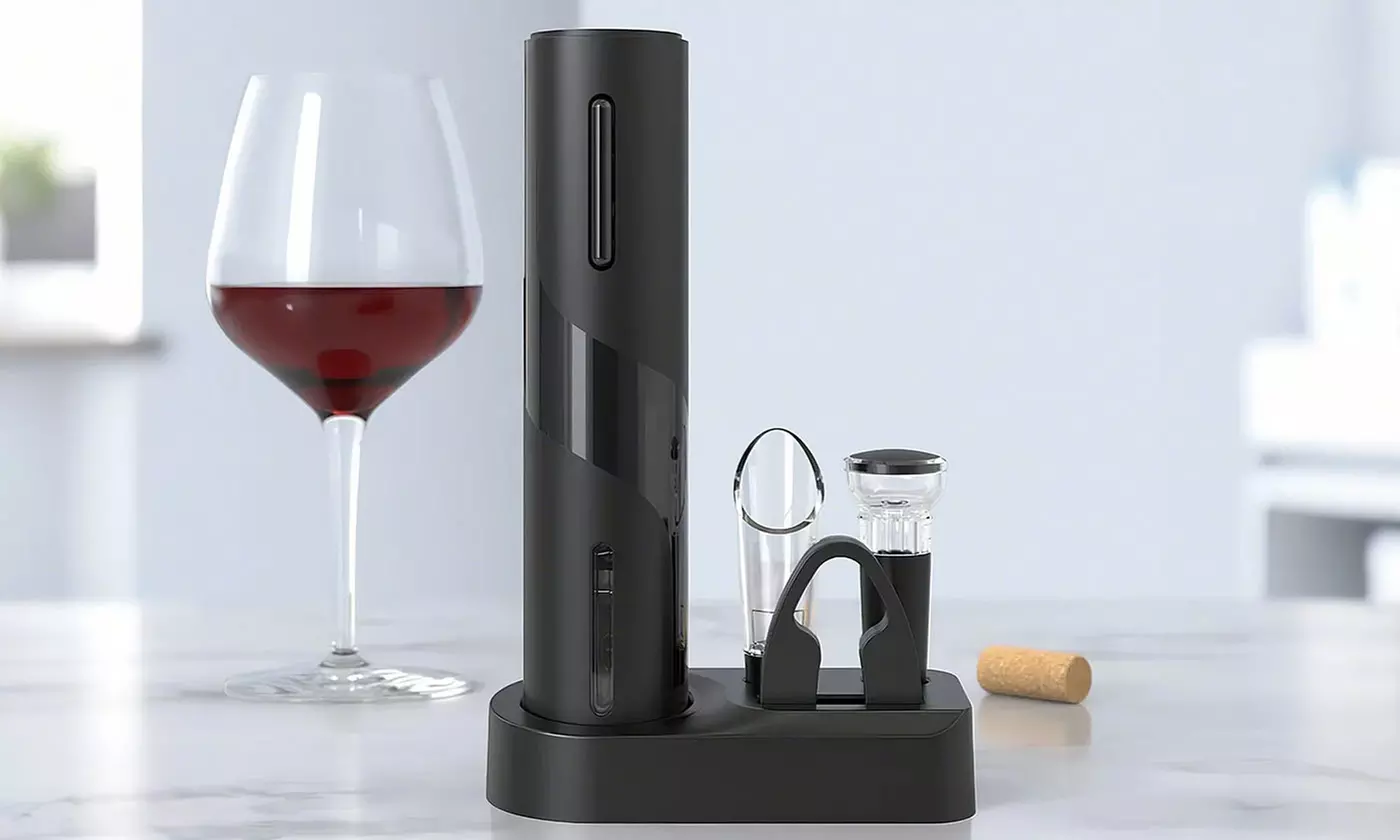 Electric Automatic Corkscrew Cordless 5-in-1 Wine Bottle Opener Set 