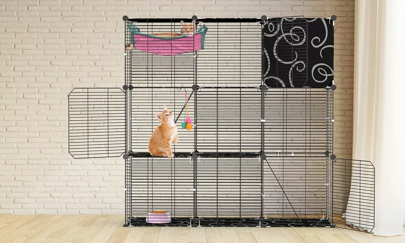 iMounTEK 2-Tier and 3-Tier Cat Cages Indoor Pet Playpens for 1-2 Cats