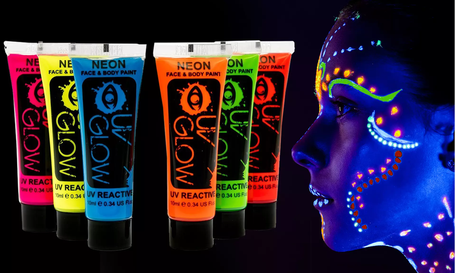 Neon UV Glow in the Dark Face and Body Paint - Primary Image