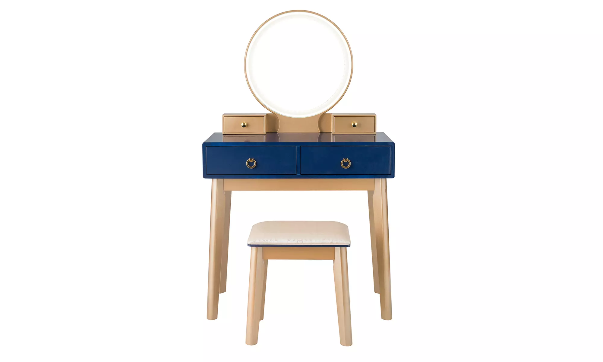 Costway Vanity Makeup Table Touch Screen Modes Dressing Table Set - Second Medium