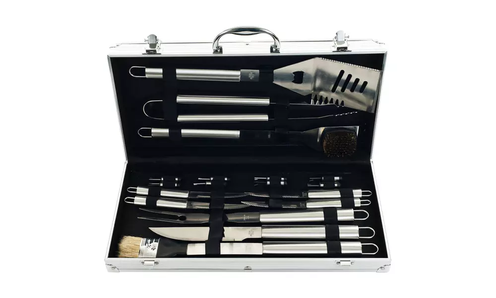 BBQ Grilling Tool Kit, 19 Piece Stainless Steel Barbecue Grill Utensil Set - Primary Image