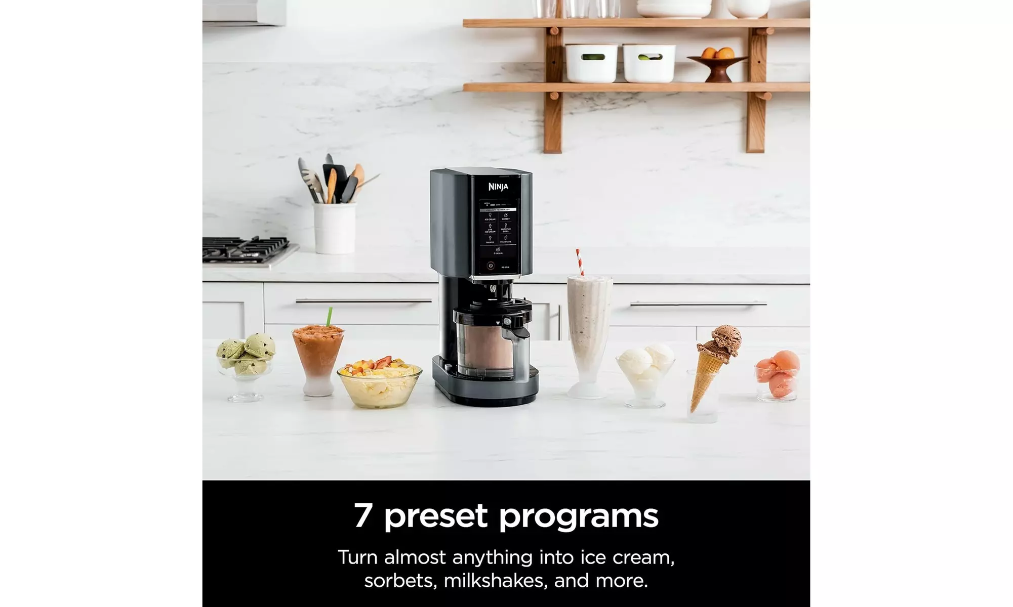 Ninja CREAMi Ice Cream Maker with 7 Programs & 1 Pint Container, Black