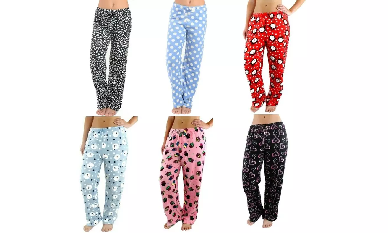(3-Pack) Women's Assorted Soft and Plush Pajama Pants - Primary Image