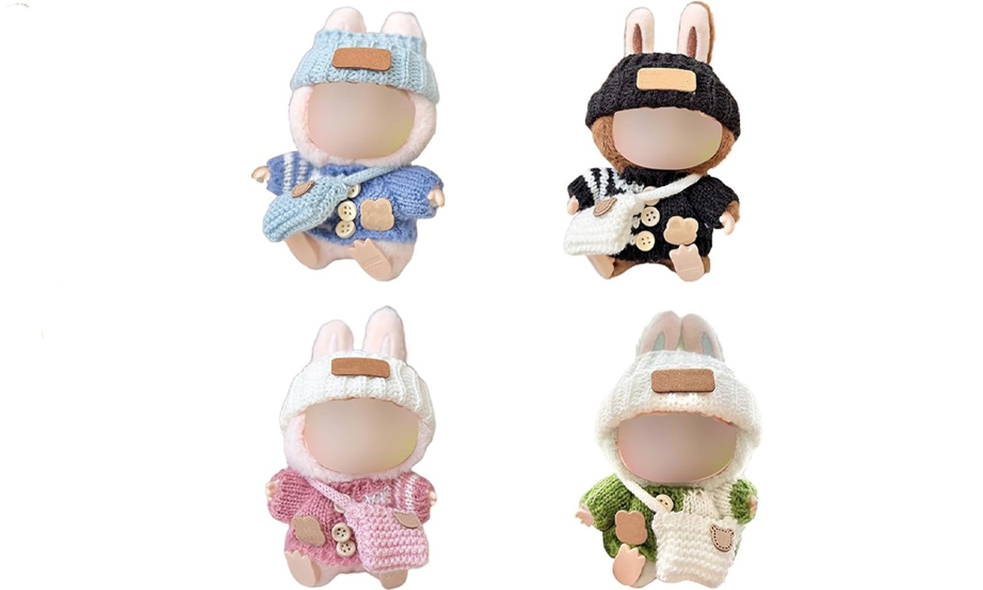 Clothes Set for Labubu Doll - Hat, Shirt & Backpack Accessories (No Doll)