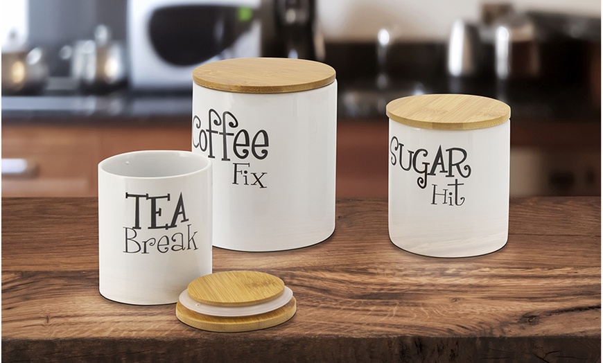 Up To 16% Off on 3PC Ceramic Canister Set with... | Groupon Goods