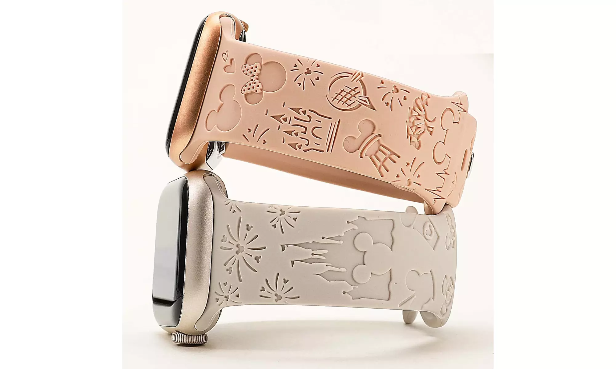 2-Pack Engraved Cartoon Silicone Bands for Apple iWatch Series 1-8 & Ultra
