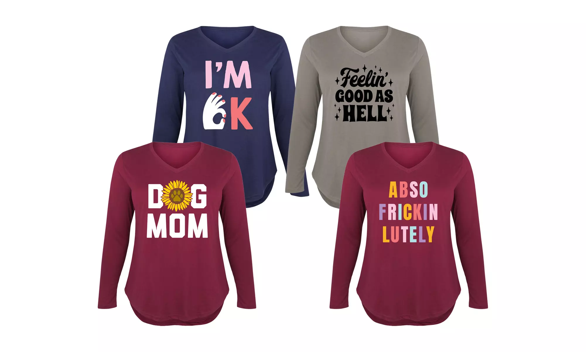 Instant Message: Take It Easy Women's Plus Long Sleeves - Primary Image