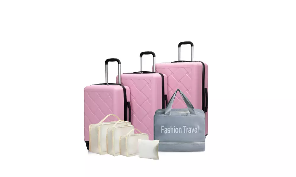 Eight-Piece Luggage Set with Spinner-Wheeled Hardshell Suitcases