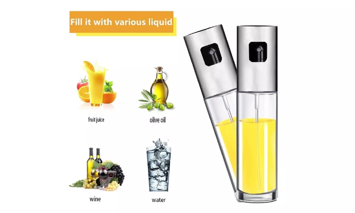 Stainless Olive Oil Sprayer Cooking Mister Spray Pump Fine Bottle Kitchen US