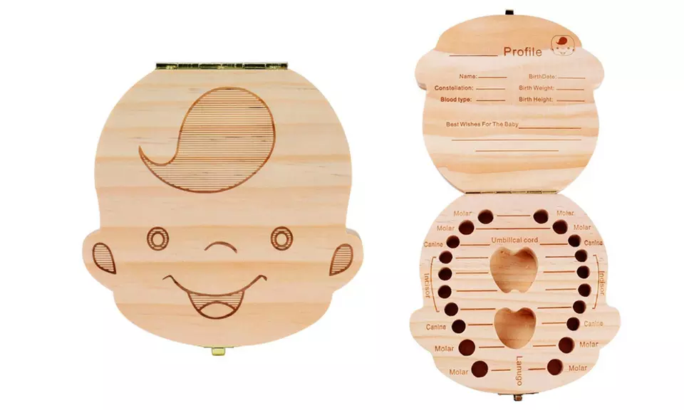 Baby Tooth Wooden Storage Keepsake Box - Primary Image