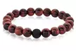 Men's Gemstone Beaded Bracelet – Natural Stone Stretch Fit - Second Medium
