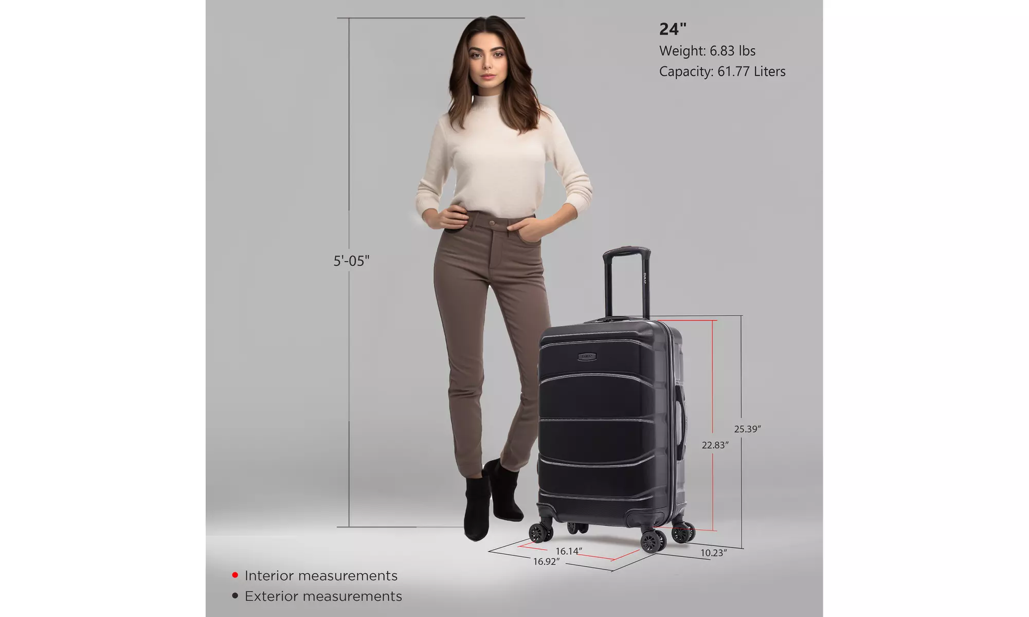 DUKAP Sense Lightweight Hardside Spinner Luggage 20"/24"/28"