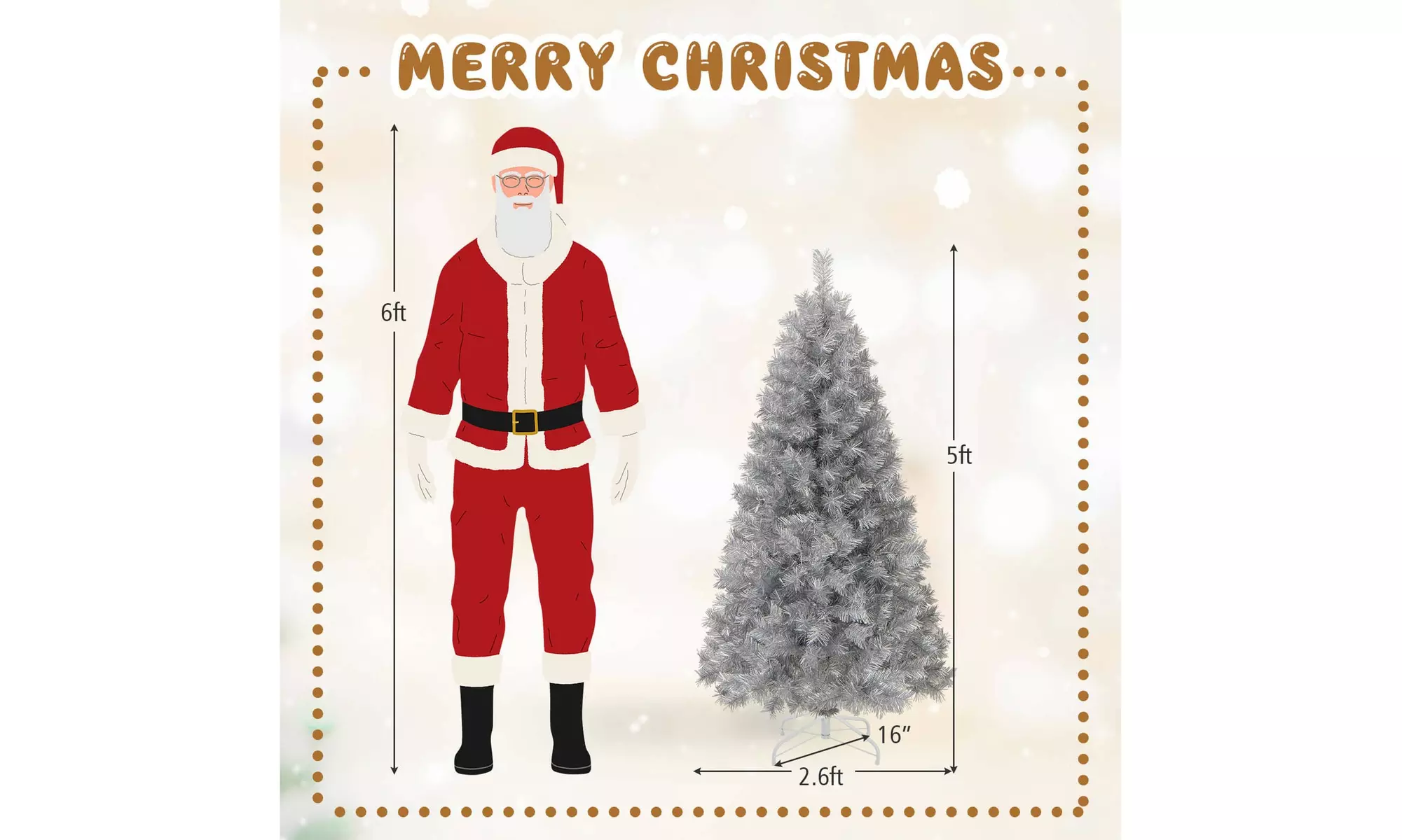 Costway 5/6/7 FT Christmas Tree Artificial Xmas Tree with Branch Tips LED Lights