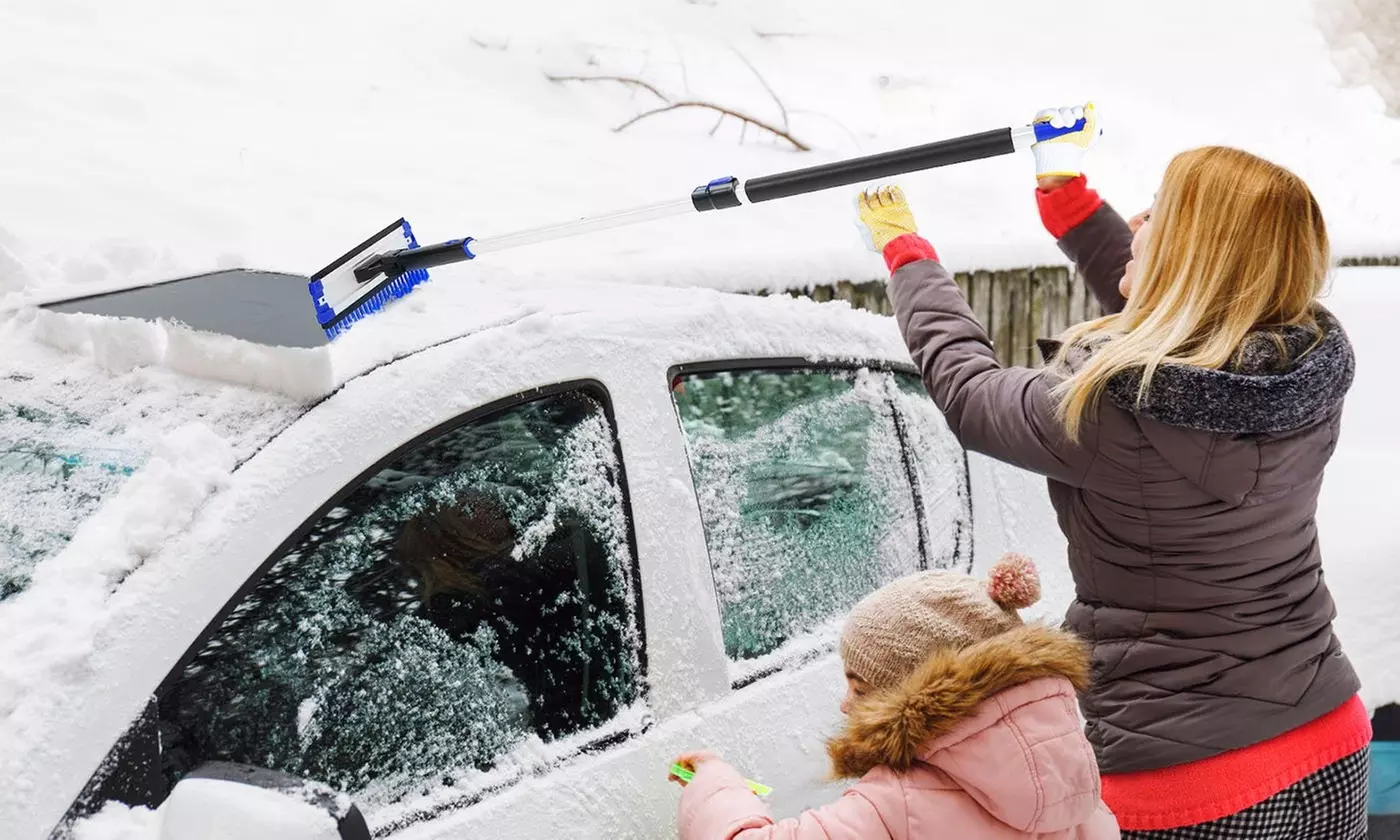 iMounTEK Extendable Snow Brush and Ice Scraper with Pivoting Head