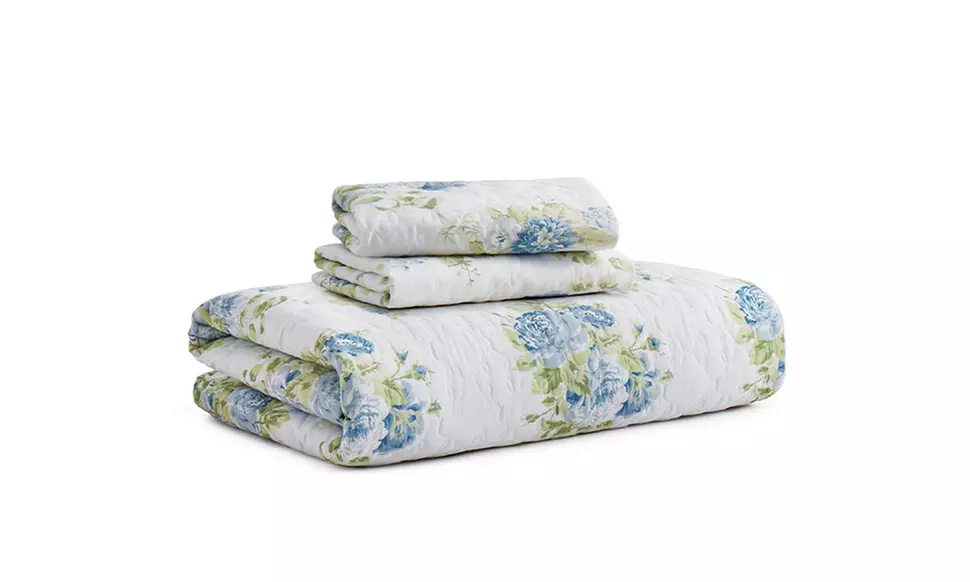 Peace Nest Soft Reversible Print Quilted Coverlet Set
