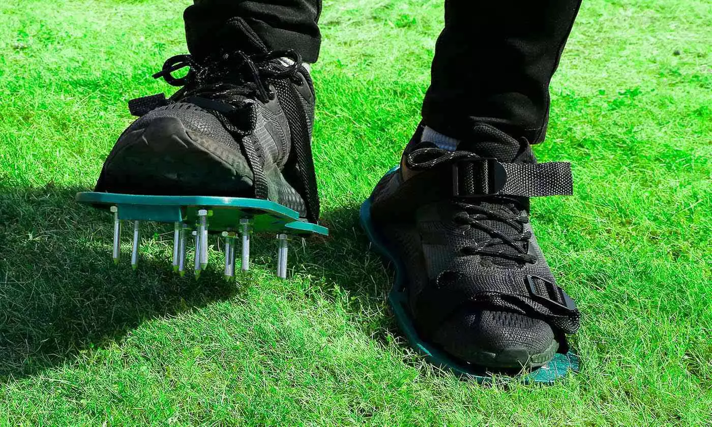 iMounTEK Metal Spiked Lawn Aerator Shoes for Easy Yard Aeration
