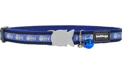 Red Dingo CC-SK-DB-SM Cat Collar Design Fish Bone Blue