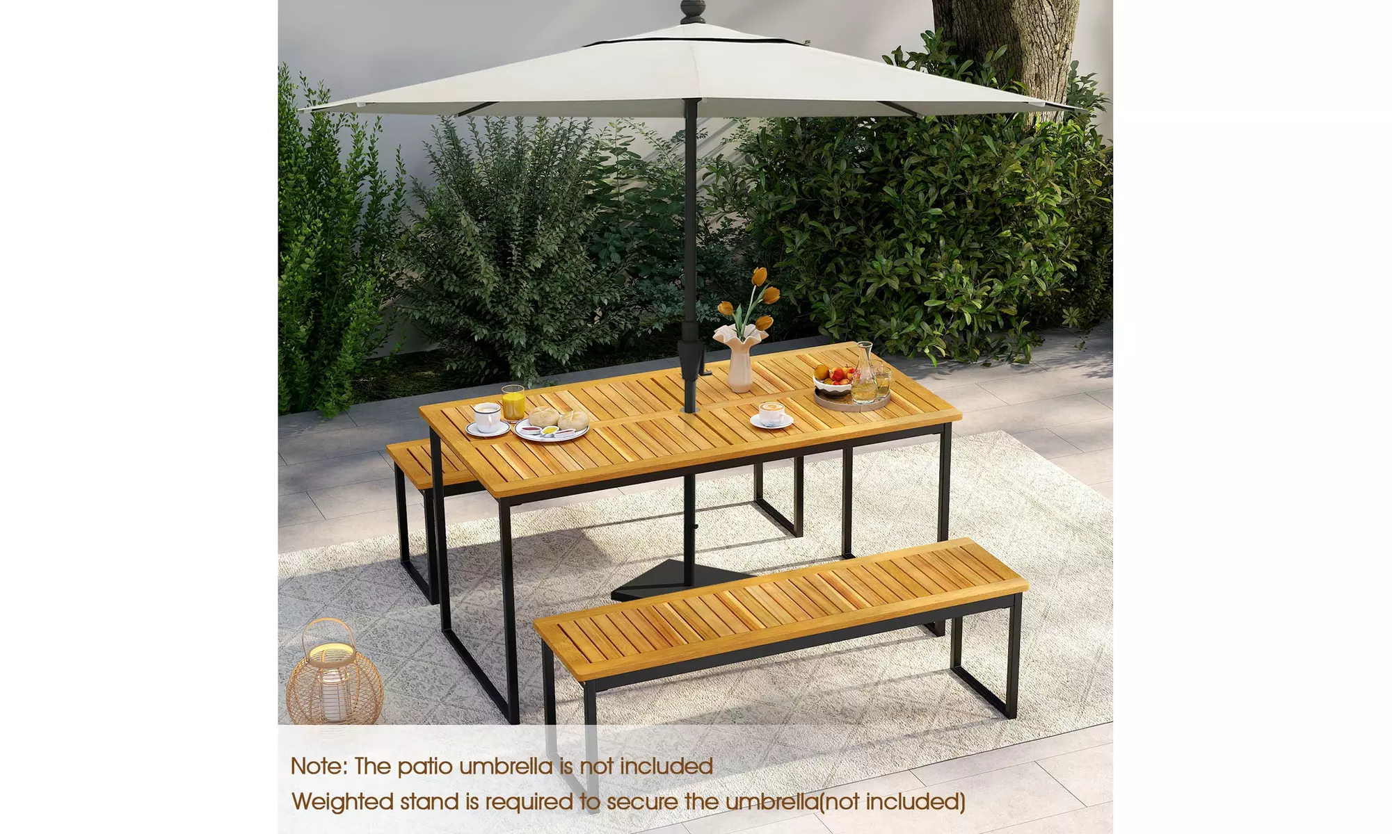 Costway 55" Acacia Wood Rectangular Dining Table