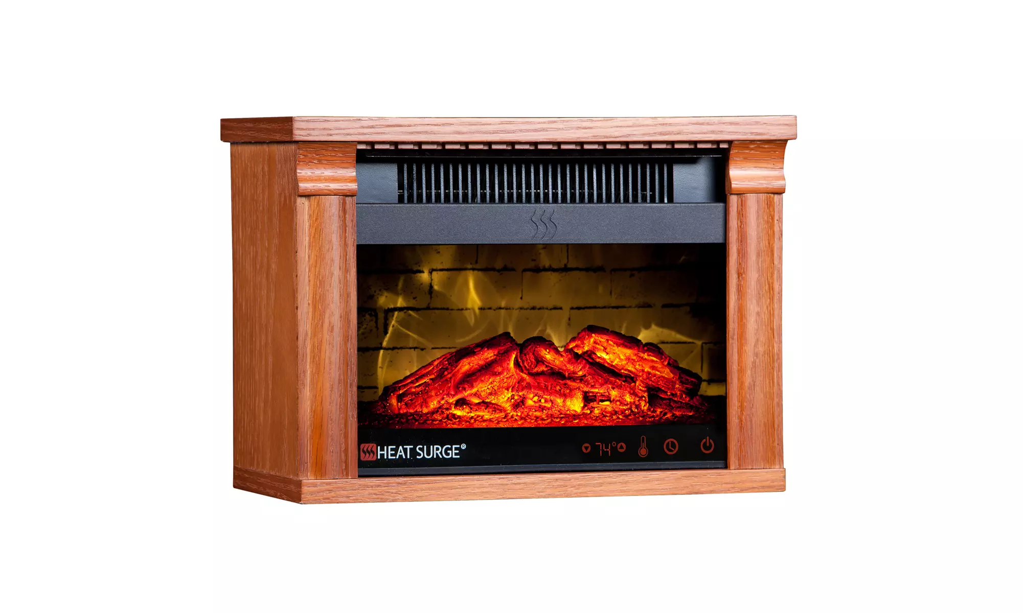 Heat Surge Mini Glo Portable Electric Fireplace Heater, Remote Control - Primary Image