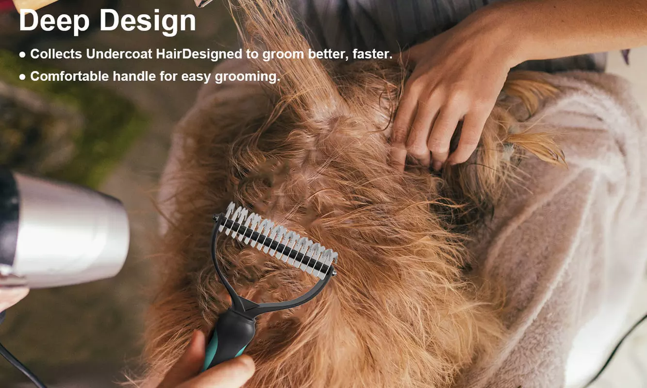 Dog Brush for Shedding Dematting Pet Grooming Cat Hair Undercoat