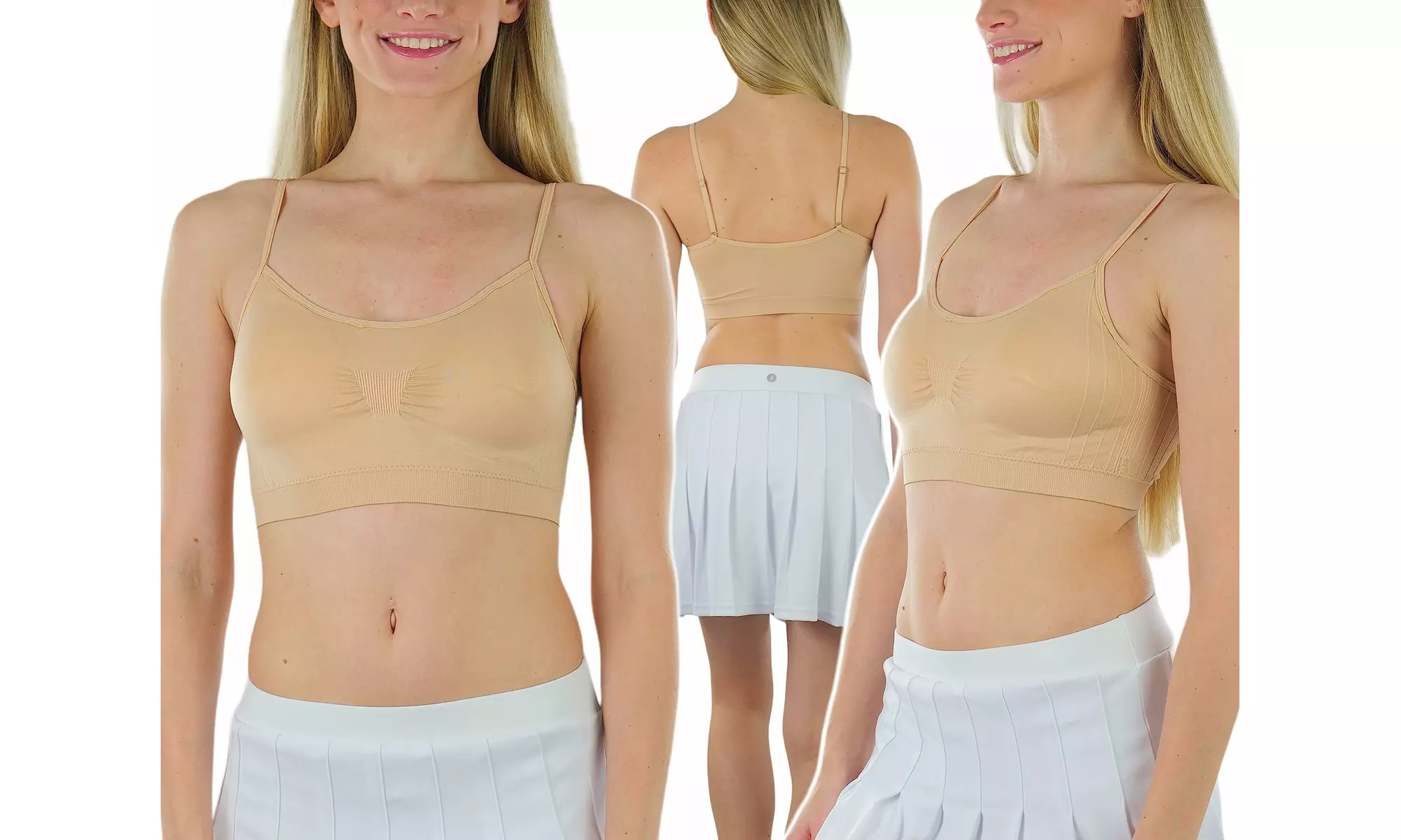 Six-Pack of LoungeLove Women's Seamless Padded Bralettes 