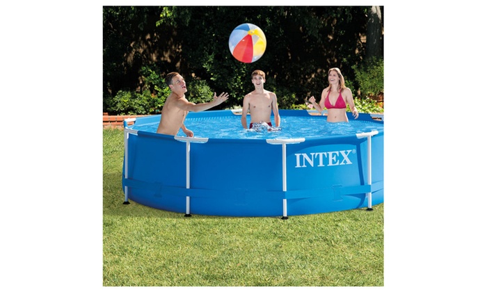 Intex 10 X 30 Metal Frame Above Ground Swimming Pool Groupon Intex 10 X 30 Metal Frame Above Ground Swimming Pool