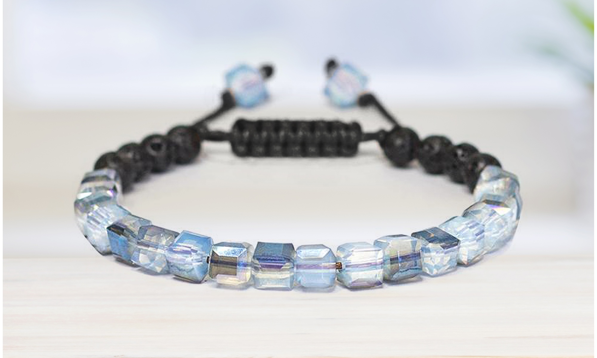 Lava Stone Glass Diffuser Bracelet with Optional Essential Oils
