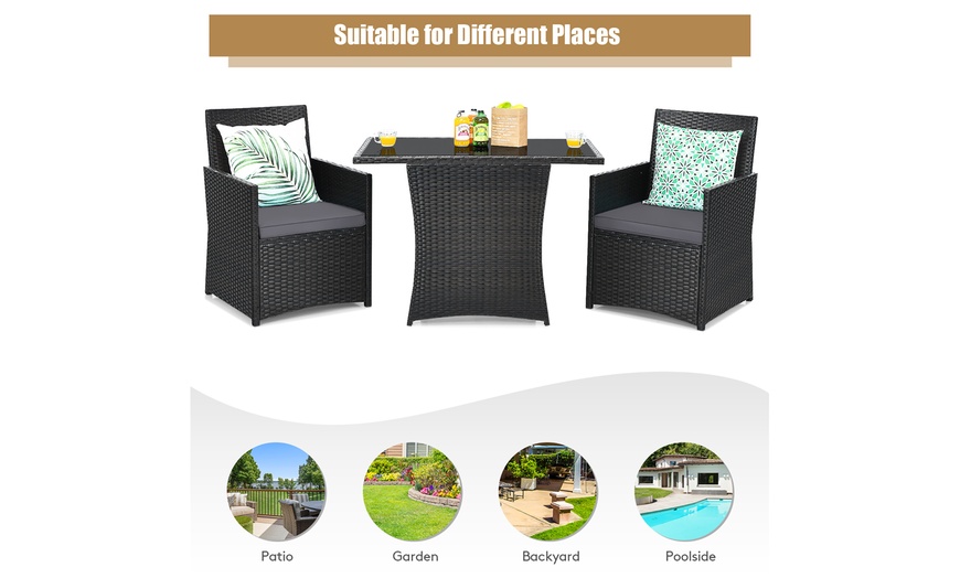 Up To 52% Off On Costway 3PCS Patio Rattan Fur... | Groupon Goods