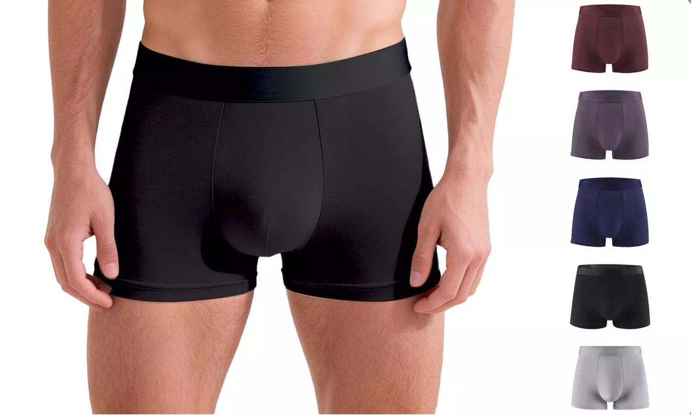 4 Pack Men's Boxer Briefs Breathable 3D Pouch High Elastic Waistband Underwear