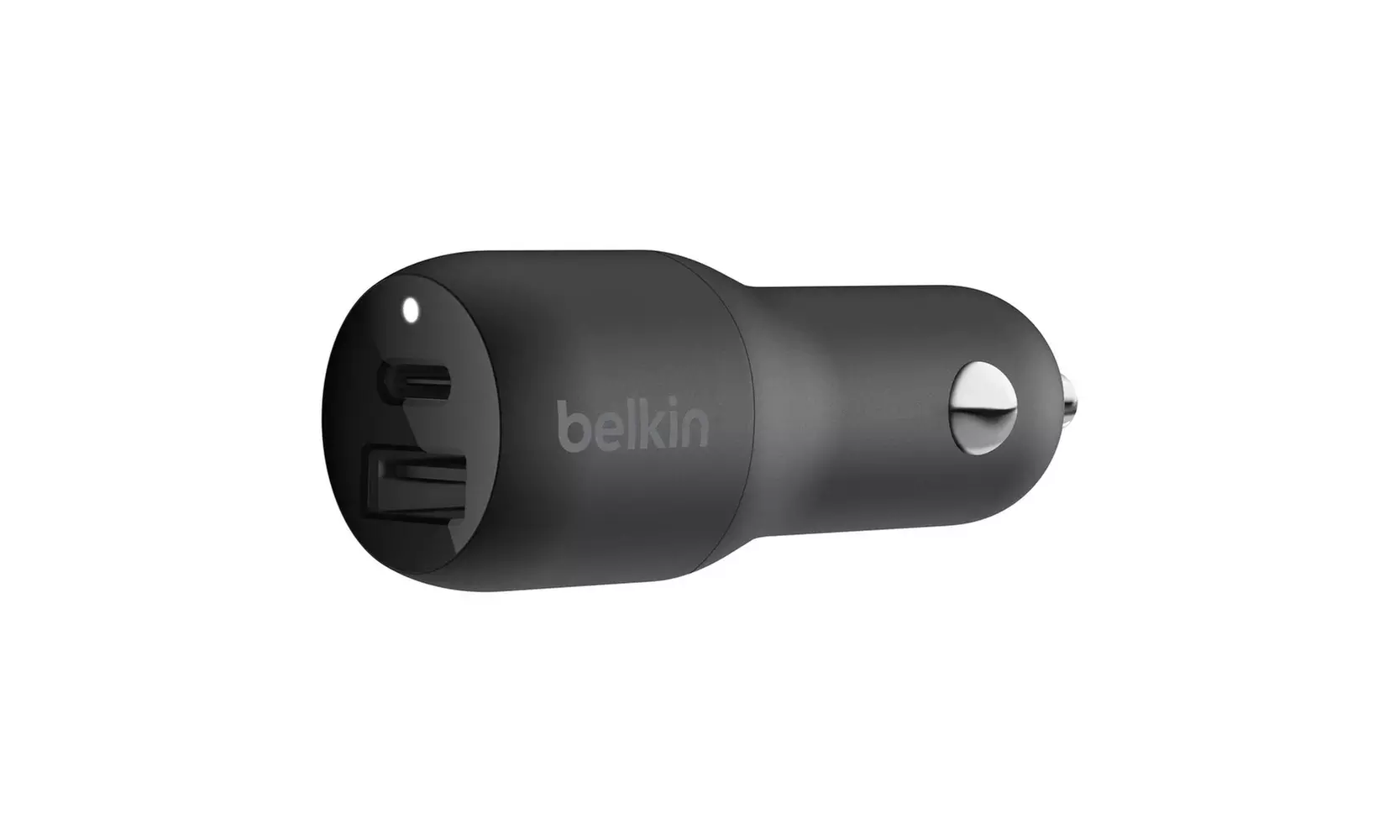 Belkin Dual USB Car Charger - 2 12W USB-A Ports with Fast Charging Type C Cable
