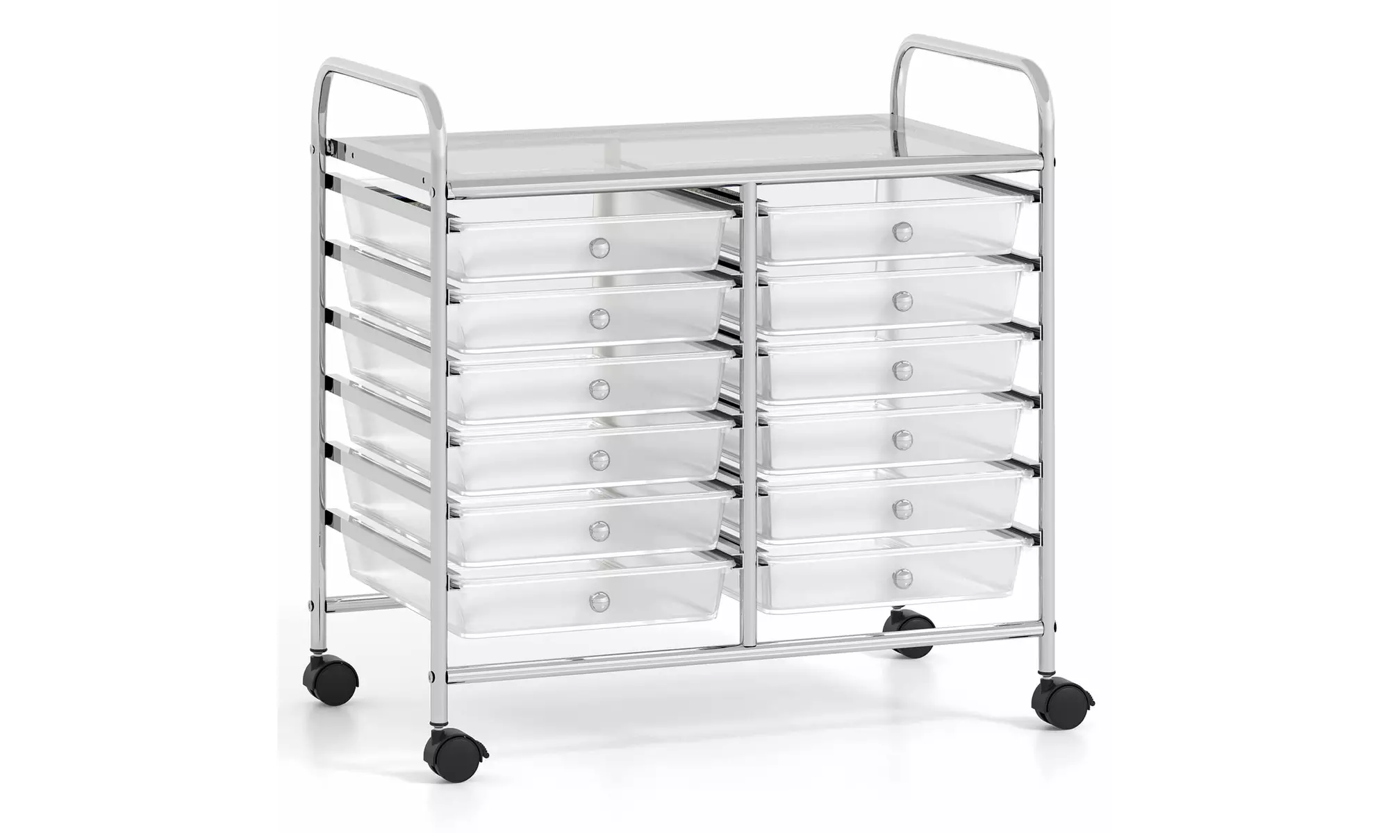 Costway 12 Drawers Rolling Cart Storage Scrapbook Paper Studio Organizer Bins