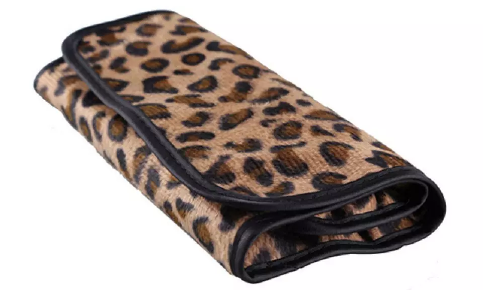 Professional Cosmetic Brush Kit with Leopard Print Case (12- Piece)