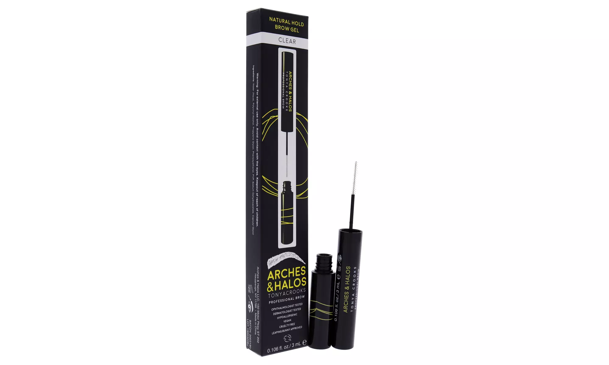 Arches & Halos Natural Hold Brow Gel in Clear, 0.1 oz