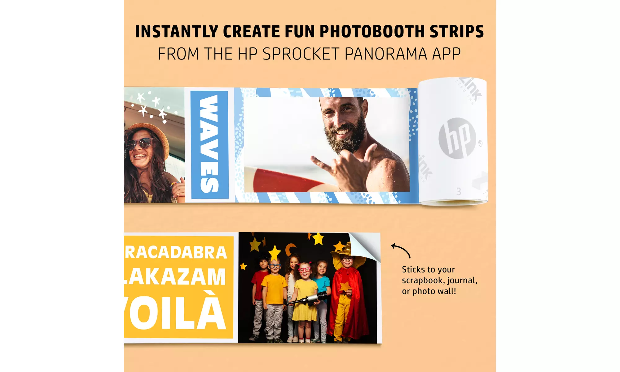 HP Sprocket Panorama Portable Instant Label Printer & Photo Printer 2"x 0.5"- 9"