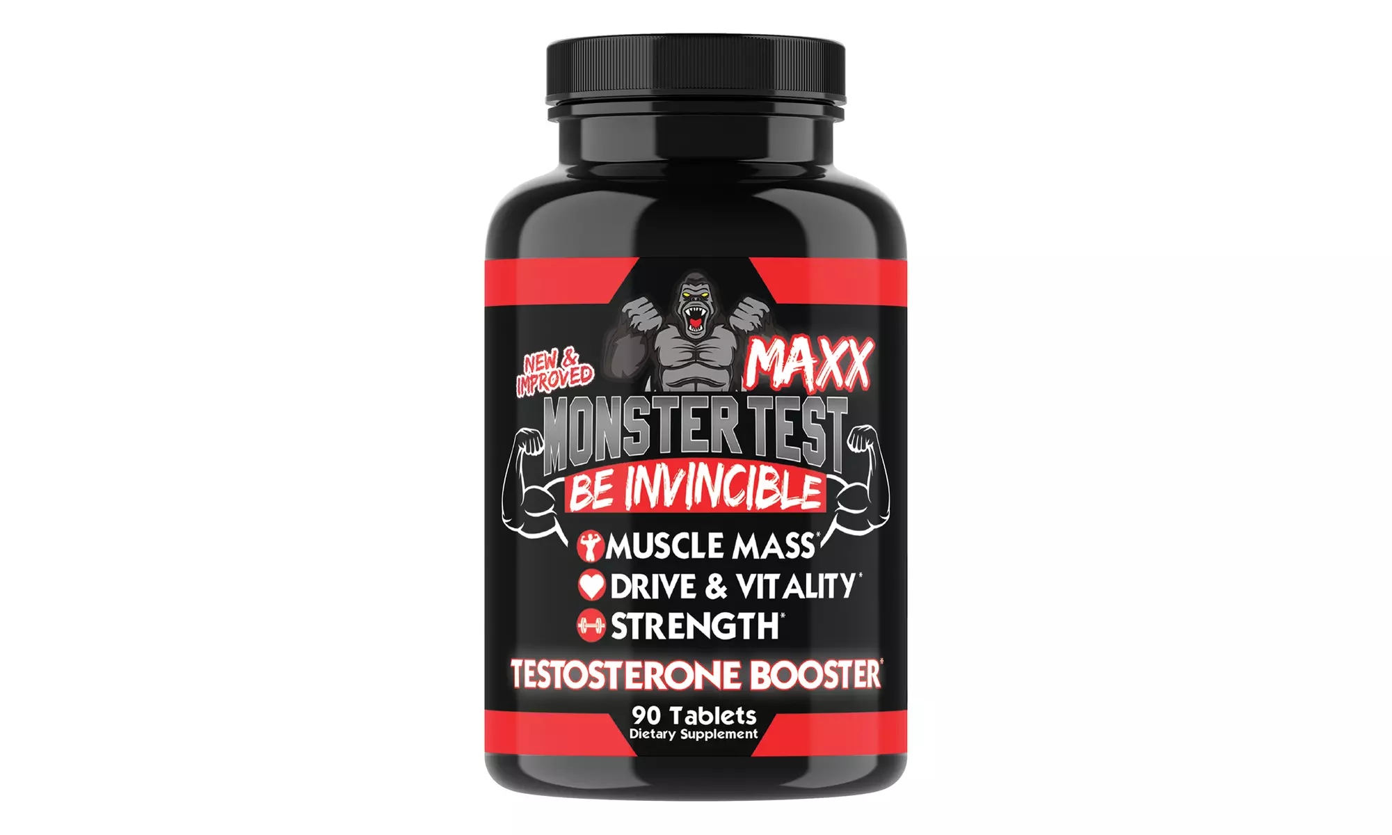 Angry Supplements Monster Test Maxx Testosterone Booster 90ct/Bottle (2PK, 3 PK)