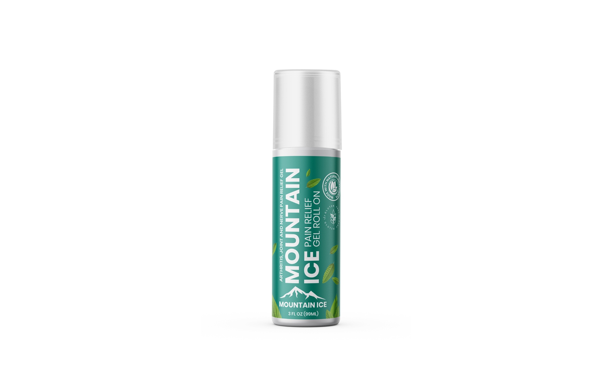 Mountain Ice Pain Relief Gel Natural Ingredients Roll-On 3oz