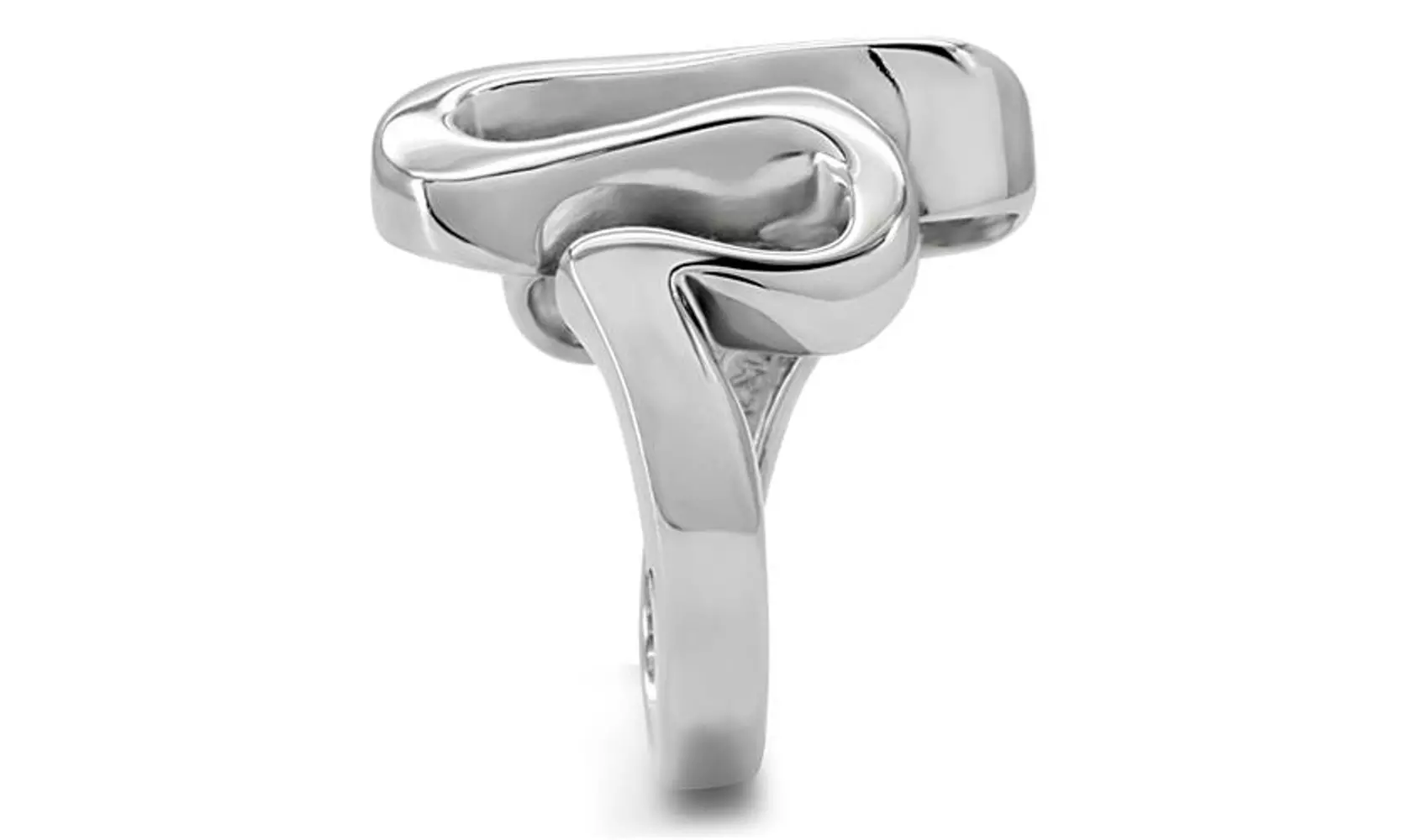 Women's High Polished Stainless Steel 316 Wave Cocktail Fashion Ring 